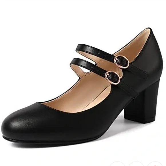 Elegant Black Mary Jane Heels - Picture 14 of 14